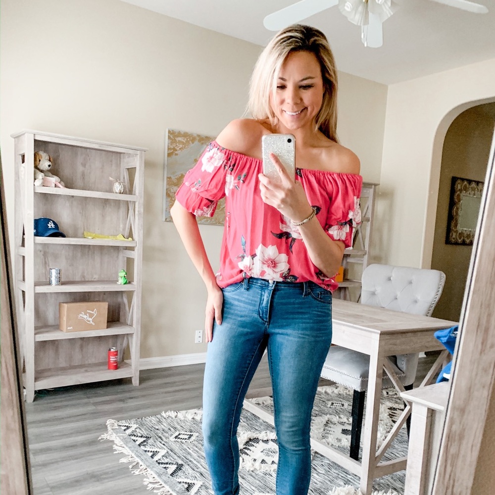 Floral off the shoulder top